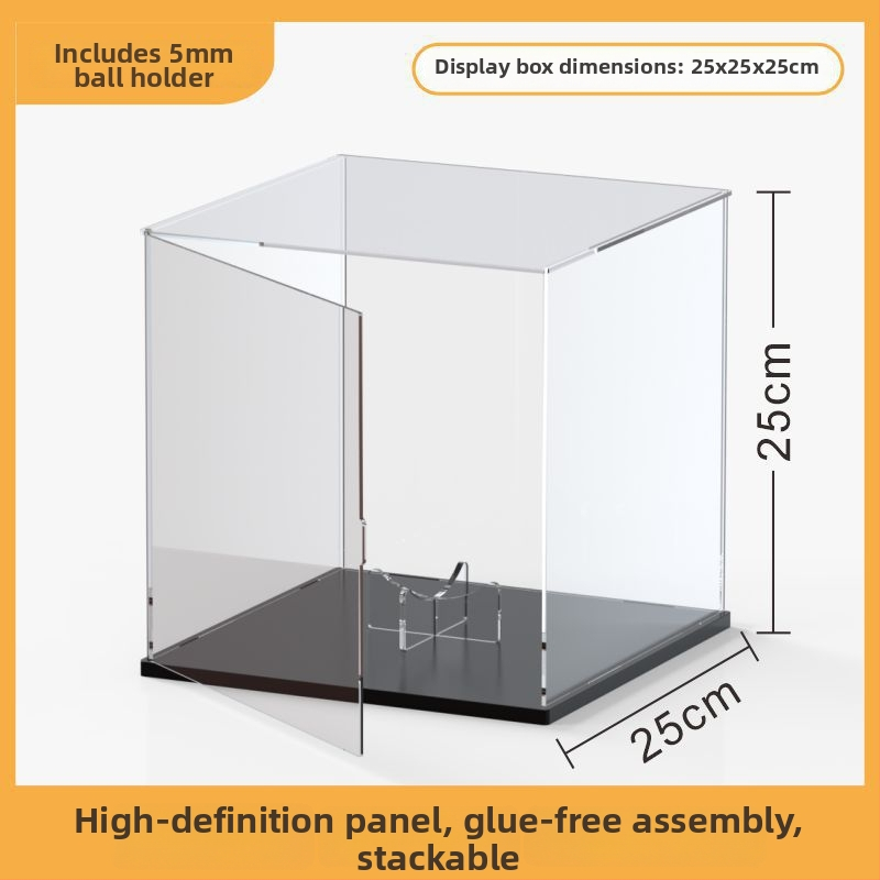 Akrylová zrkadlová krabička na basketbalovú loptu s prachovým krytom