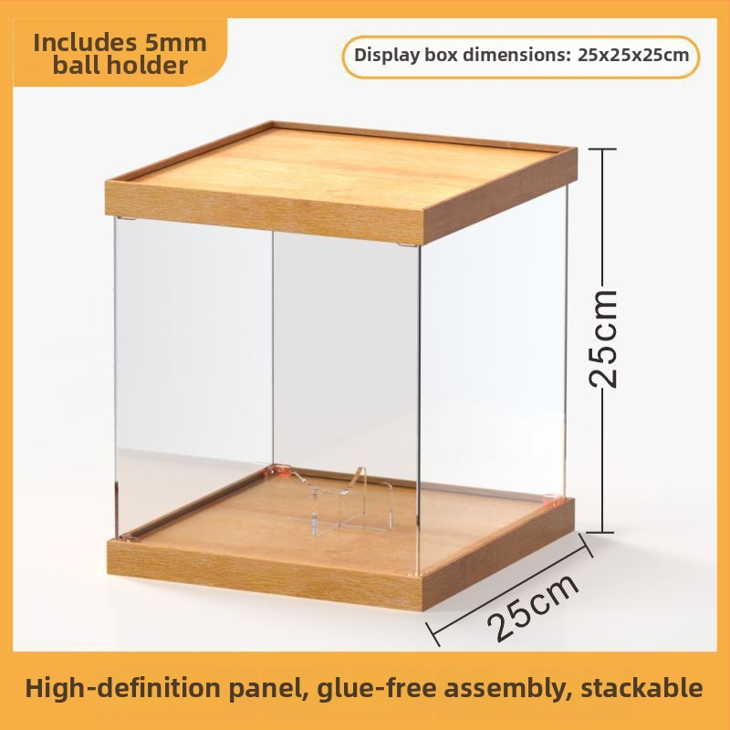 Akrylová zrkadlová krabička na basketbalovú loptu s prachovým krytom