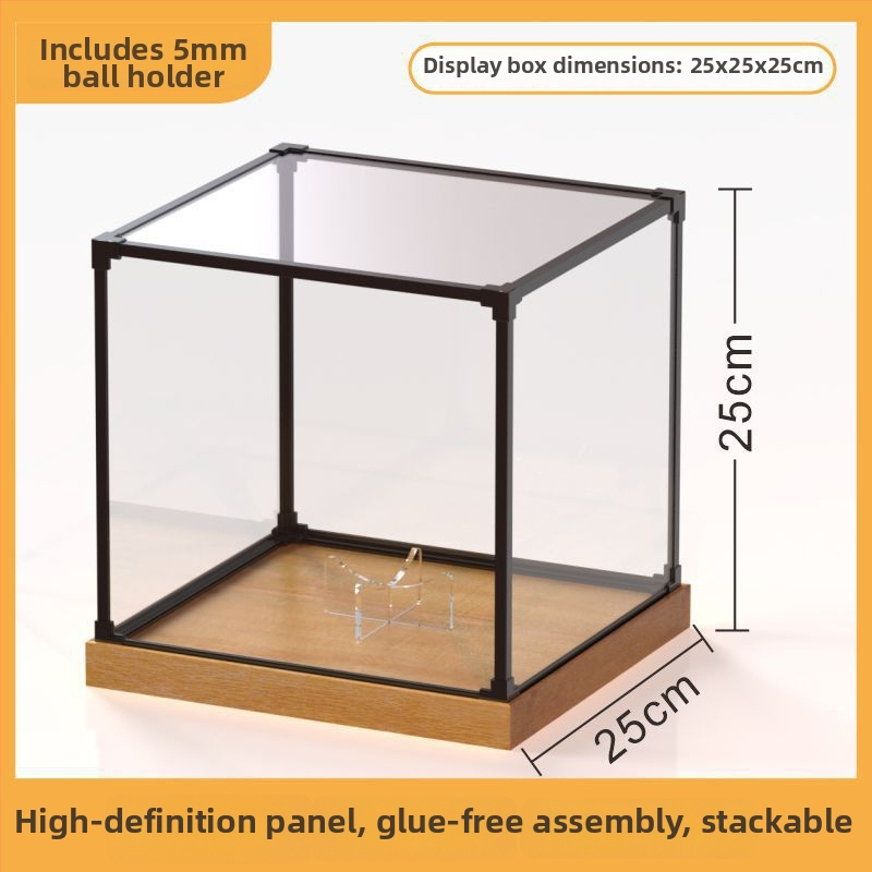 Akrylová zrkadlová krabička na basketbalovú loptu s prachovým krytom