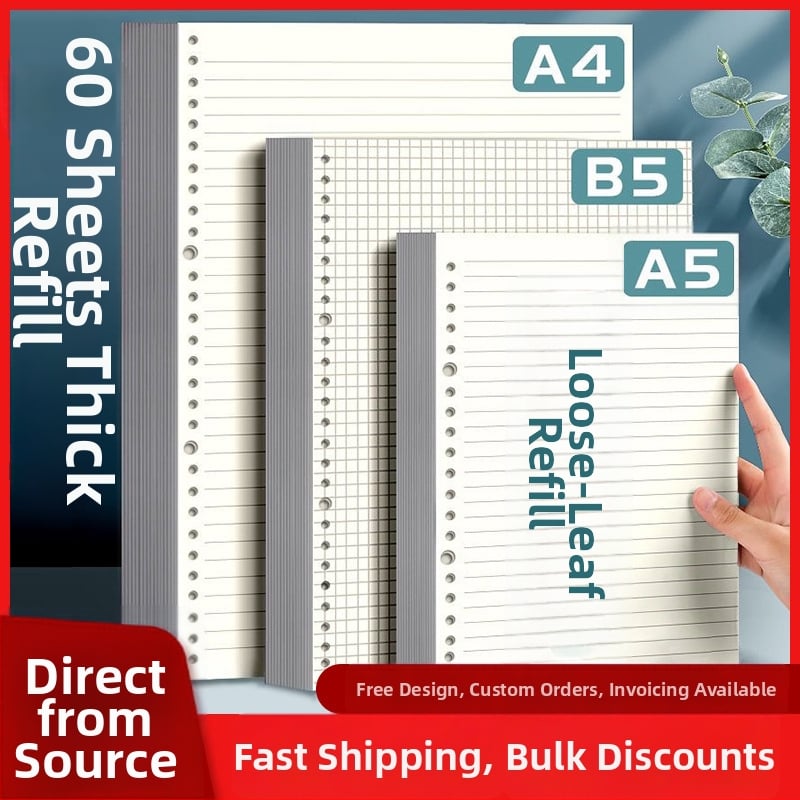 Papir za dopunu s 60 lista, dvostrani offset papir, kompatibilan s otvorima 8/20/26/30