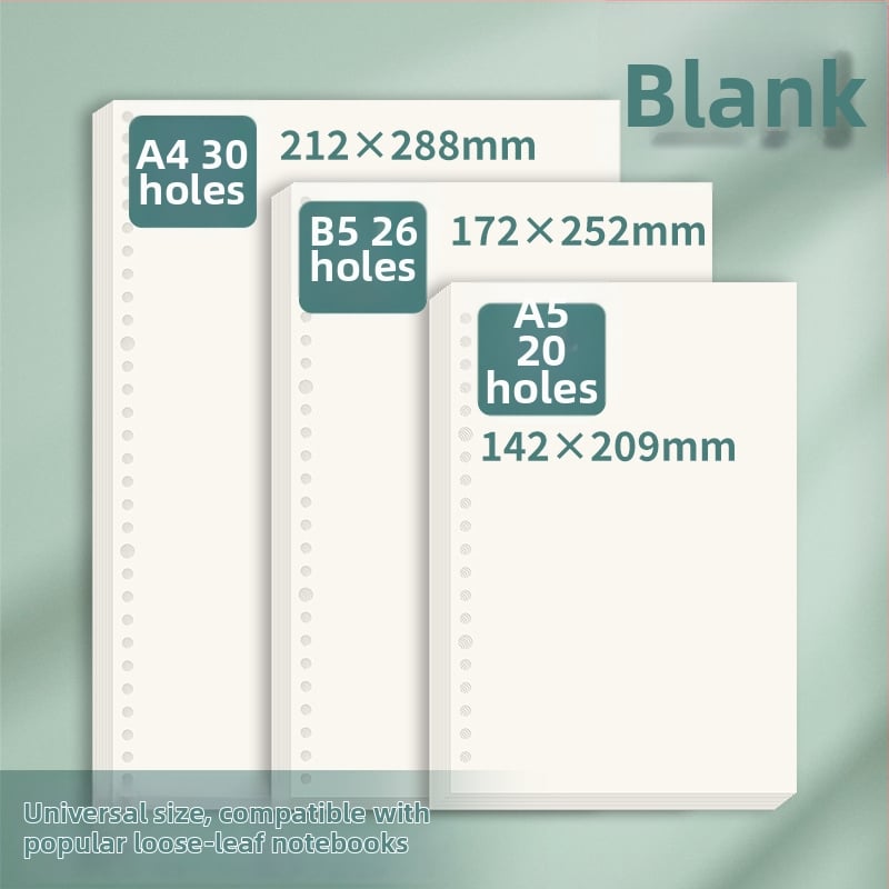 Papir za dopunu s 60 lista, dvostrani offset papir, kompatibilan s otvorima 8/20/26/30