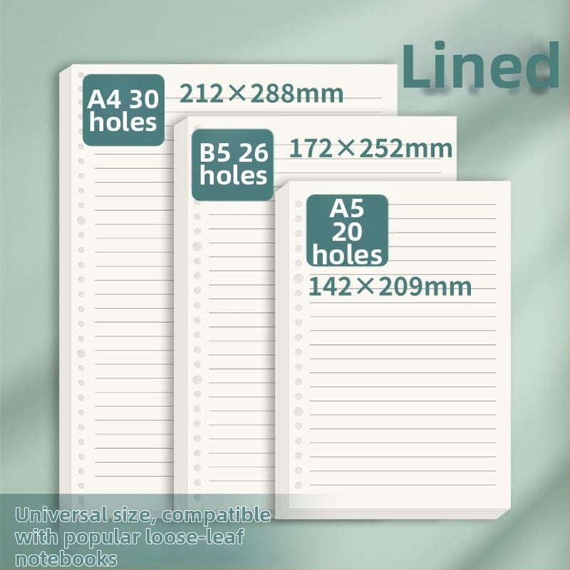 Papir za dopunu s 60 lista, dvostrani offset papir, kompatibilan s otvorima 8/20/26/30