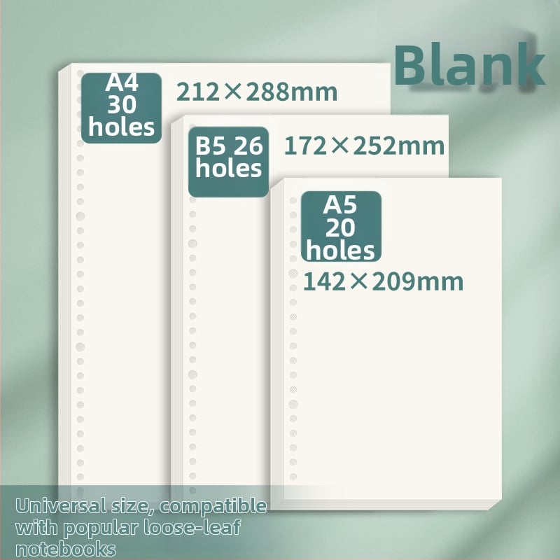 Papir za dopunu s 60 lista, dvostrani offset papir, kompatibilan s otvorima 8/20/26/30