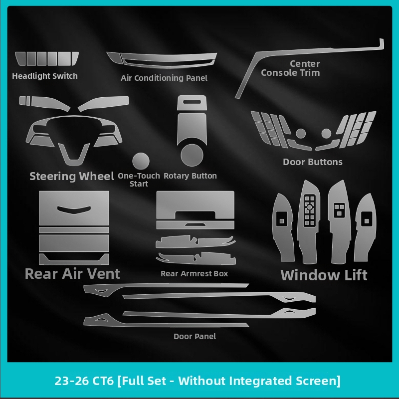 Cadillac CT6 Vnútorné ochranné sklo na obrazovku a výstupy klimatizácie – temperované sklo