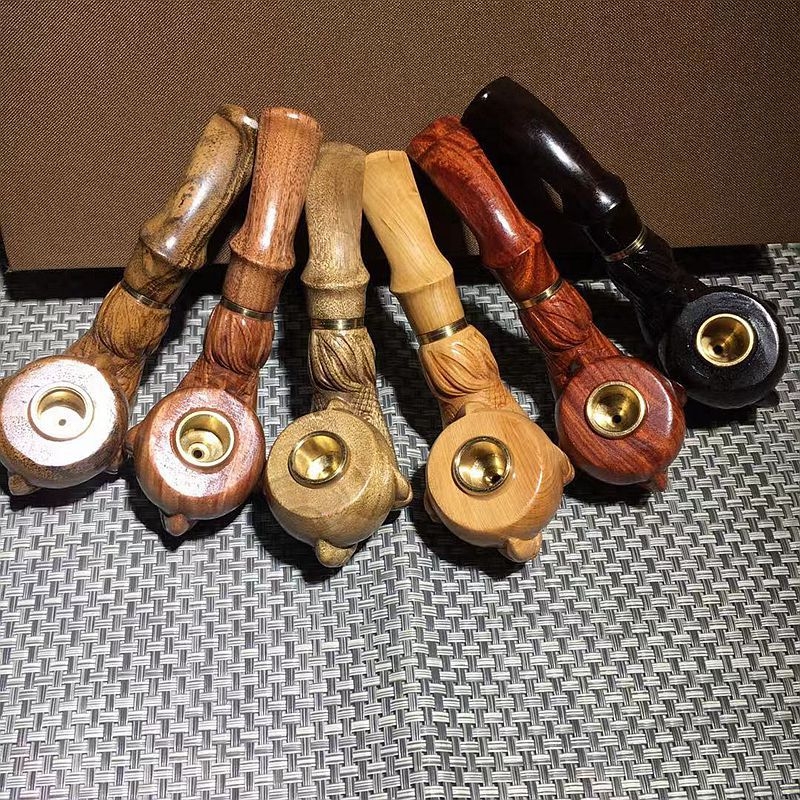 Pipa od mahagonija s gravurom drakove šape, dvostrano zakrivljeni dizajn, moguć tisak logotipa, novi kineski stil