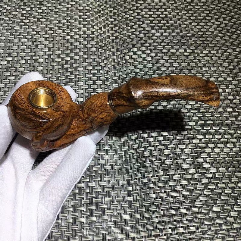 Pipa od mahagonija s gravurom drakove šape, dvostrano zakrivljeni dizajn, moguć tisak logotipa, novi kineski stil