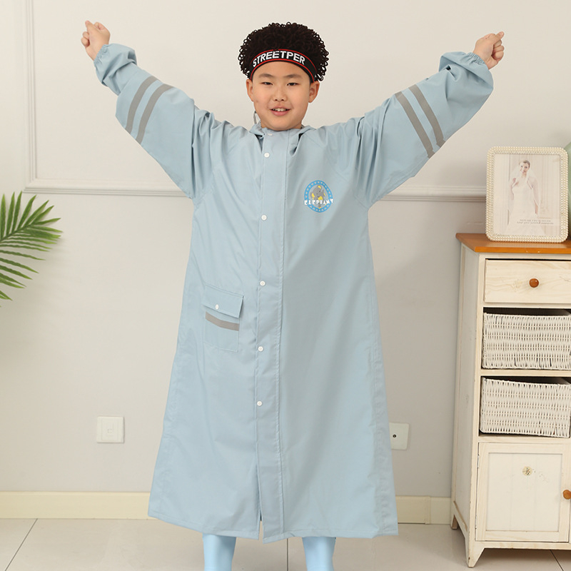 Детски дъждобран пончо в колежански стил, с раница, голям козир, TPU слой, плат Chun yafang, повторна употреба, 400 g