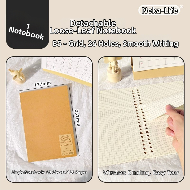 Nijia zamjensko jezgro za loose-leaf za A5/B5/A4, 60 listova, papir unutarnjih stranica