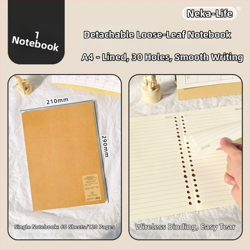 Nijia zamjensko jezgro za loose-leaf za A5/B5/A4, 60 listova, papir unutarnjih stranica