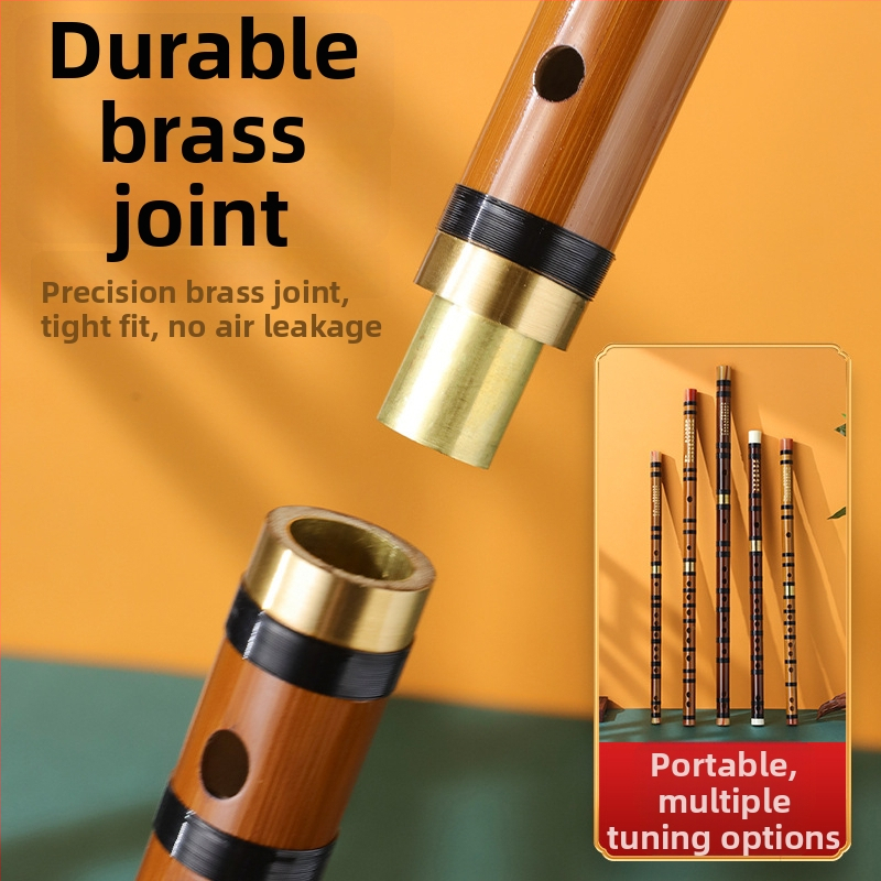 Bambusová flauta pre začiatočníkov, určená žiakom základnej školy, noty C D E F G, vrátane flanelovej taštičky