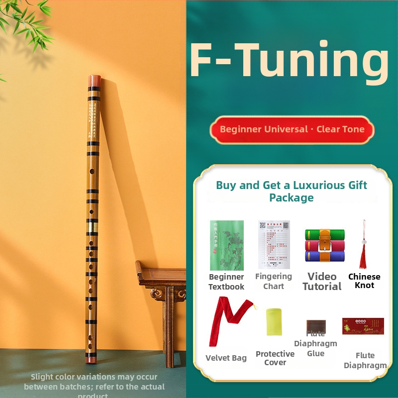 Bambusová flauta pre začiatočníkov, určená žiakom základnej školy, noty C D E F G, vrátane flanelovej taštičky