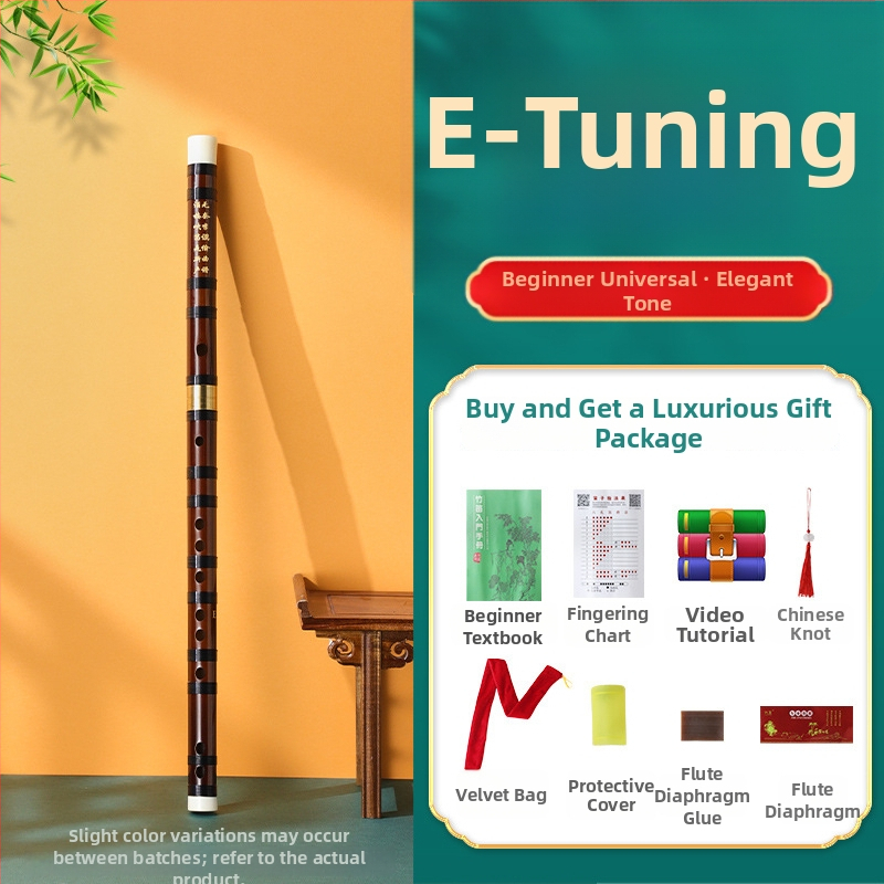 Bambusová flauta pre začiatočníkov, určená žiakom základnej školy, noty C D E F G, vrátane flanelovej taštičky