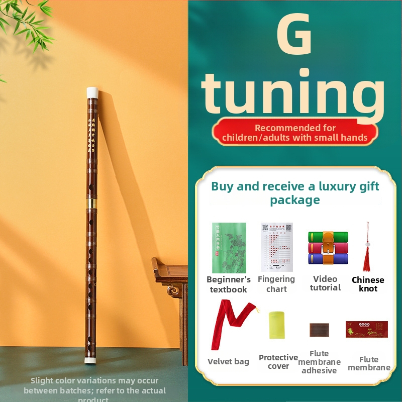 Bambusová flauta pre začiatočníkov, určená žiakom základnej školy, noty C D E F G, vrátane flanelovej taštičky