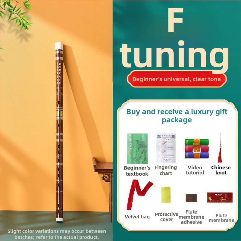 Bambusová flauta pre začiatočníkov, určená žiakom základnej školy, noty C D E F G, vrátane flanelovej taštičky