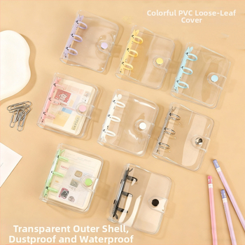 A8 mini prozirni PVC binder s zamjenjivim spremištem za fotografije, 3 rupe za listove, prilagodljivo