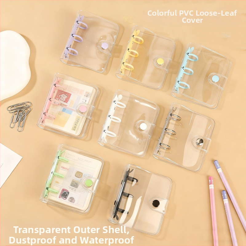 A8 mini prozirni PVC binder s zamjenjivim spremištem za fotografije, 3 rupe za listove, prilagodljivo