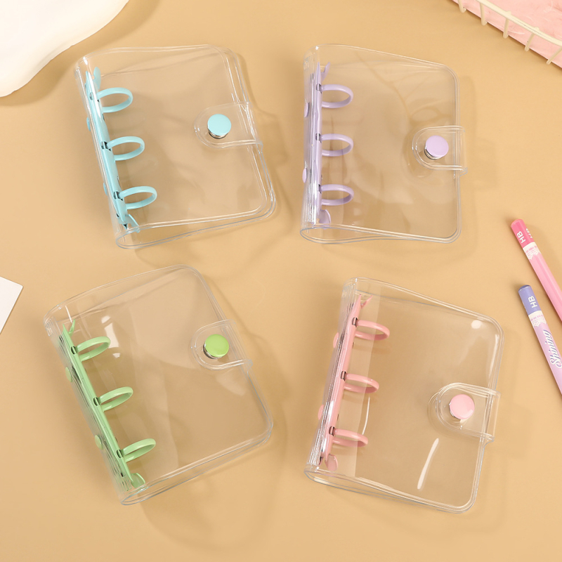 A8 mini prozirni PVC binder s zamjenjivim spremištem za fotografije, 3 rupe za listove, prilagodljivo