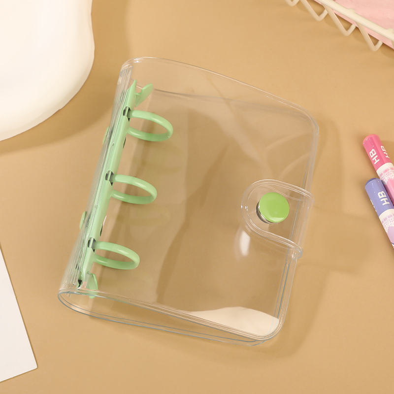 A8 mini prozirni PVC binder s zamjenjivim spremištem za fotografije, 3 rupe za listove, prilagodljivo