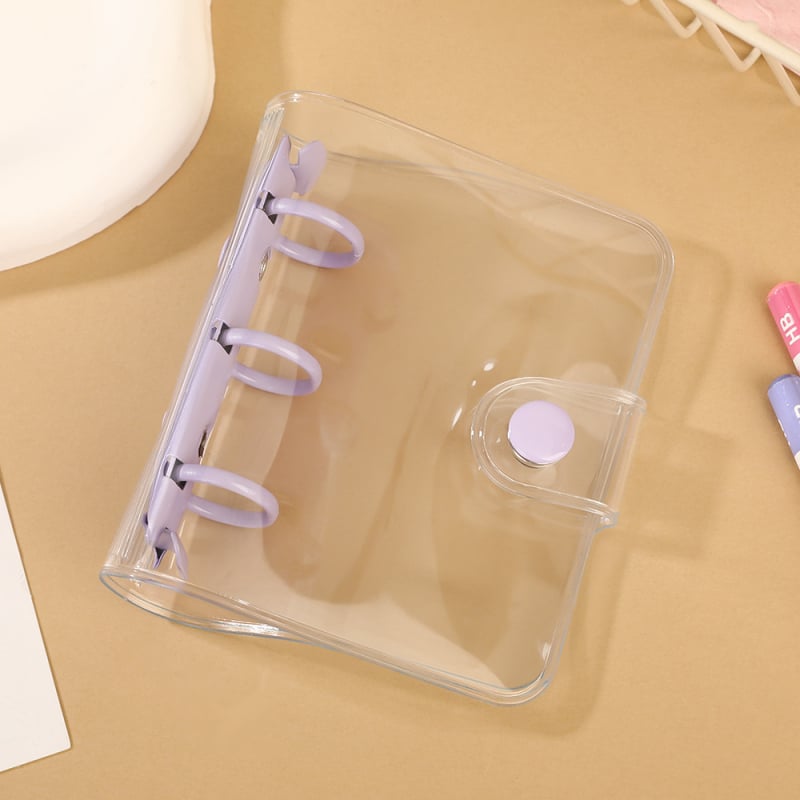 A8 mini prozirni PVC binder s zamjenjivim spremištem za fotografije, 3 rupe za listove, prilagodljivo