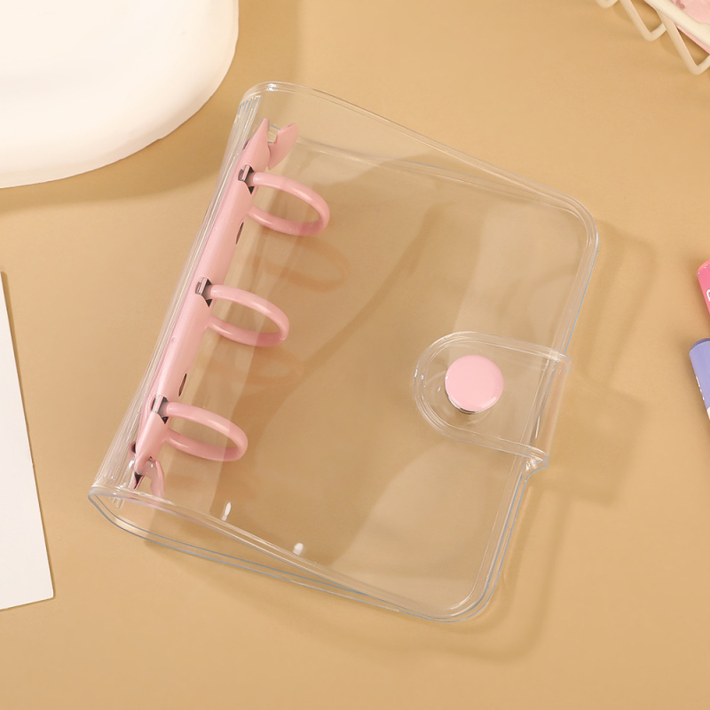 A8 mini prozirni PVC binder s zamjenjivim spremištem za fotografije, 3 rupe za listove, prilagodljivo