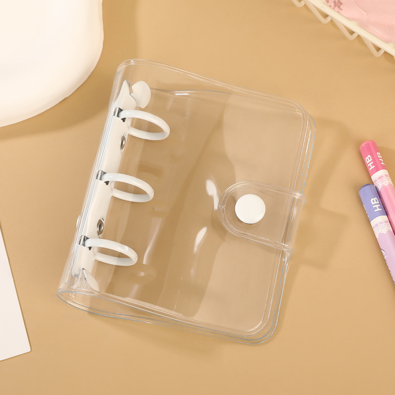 A8 mini prozirni PVC binder s zamjenjivim spremištem za fotografije, 3 rupe za listove, prilagodljivo