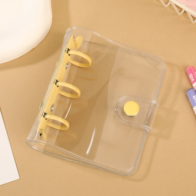 A8 mini prozirni PVC binder s zamjenjivim spremištem za fotografije, 3 rupe za listove, prilagodljivo