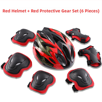 Σετ προστατευτικού εξοπλισμού για πατίνια με ρόλερς – κράνος, προστατευτικά για παλάμες, αγκώνες και γόνατα, με επένδυση από αφρό