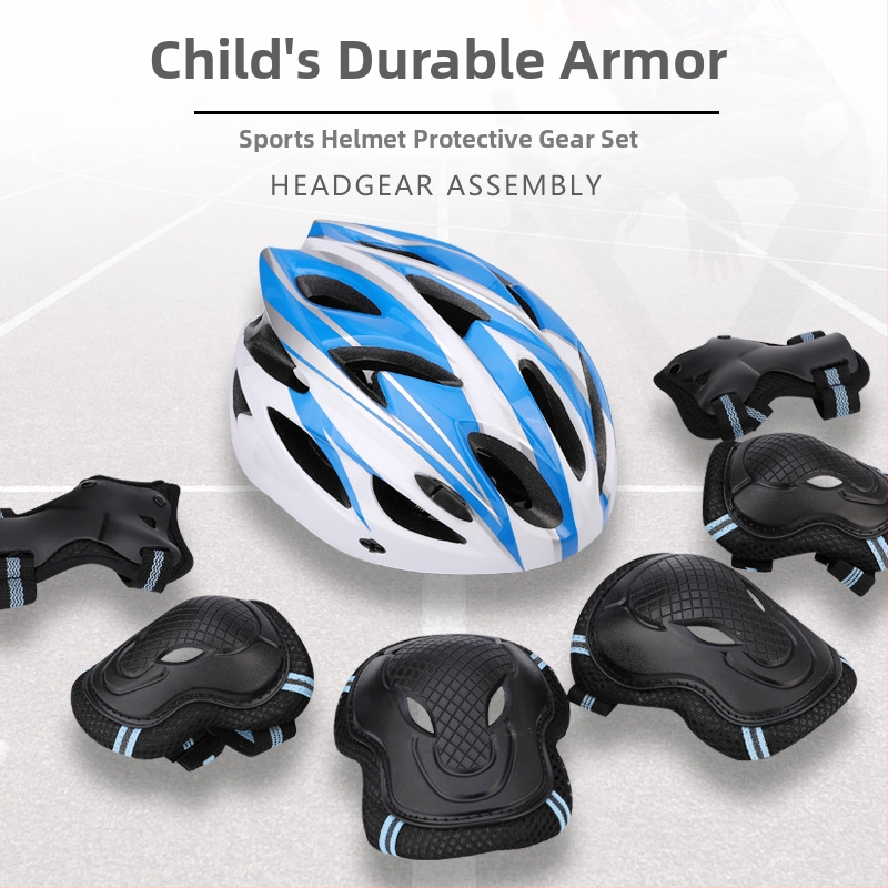 Σετ προστατευτικού εξοπλισμού για πατίνια με ρόλερς – κράνος, προστατευτικά για παλάμες, αγκώνες και γόνατα, με επένδυση από αφρό