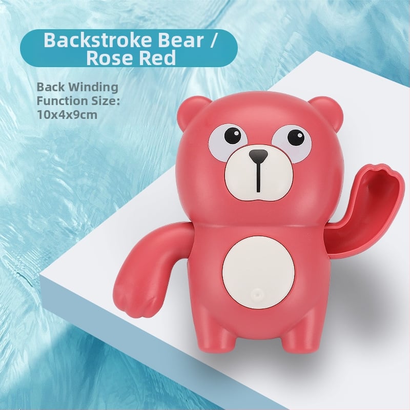 Set de jucării pentru baie pentru copii: girafă desen animat și rață pentru joacă în apă, cu lingură de apă care se rotește – Material plastic, pentru 3–6 ani, ambalaj sigilat, personalizare cu logo