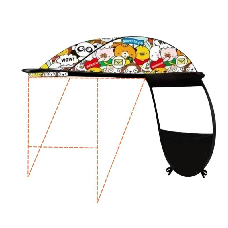 Κάλυμμα για ηλεκτρικό όχημα με σκελετό από κράμα 8 ράβδων, ύφασμα ομπρέλας πολυεστέρα 210T, UPF > 30, χειροκίνητο άνοιγμα/κλείσιμο, δυνατότητα εκτύπωσης λογότυπου