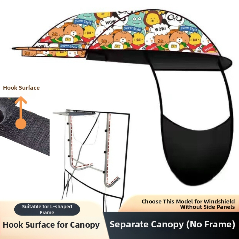 Κάλυμμα για ηλεκτρικό όχημα με σκελετό από κράμα 8 ράβδων, ύφασμα ομπρέλας πολυεστέρα 210T, UPF > 30, χειροκίνητο άνοιγμα/κλείσιμο, δυνατότητα εκτύπωσης λογότυπου
