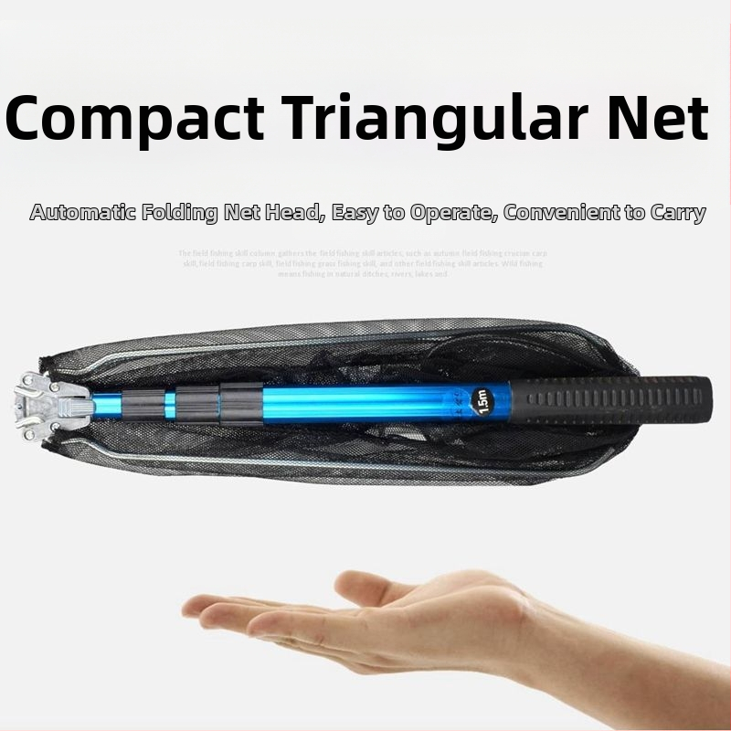 Αλουμινενιο κραμα τετρατμηματικό υπερφορητό τηλεσκοπικό πτυσσόμενο ψαρευτικό δίχτυ με πυκνό πλέγμα