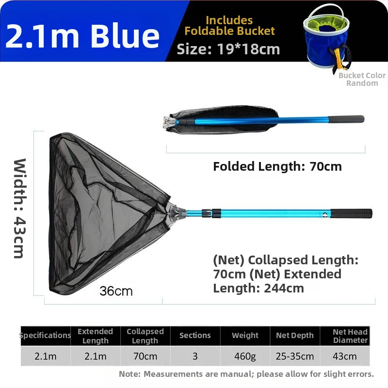 Αλουμινενιο κραμα τετρατμηματικό υπερφορητό τηλεσκοπικό πτυσσόμενο ψαρευτικό δίχτυ με πυκνό πλέγμα