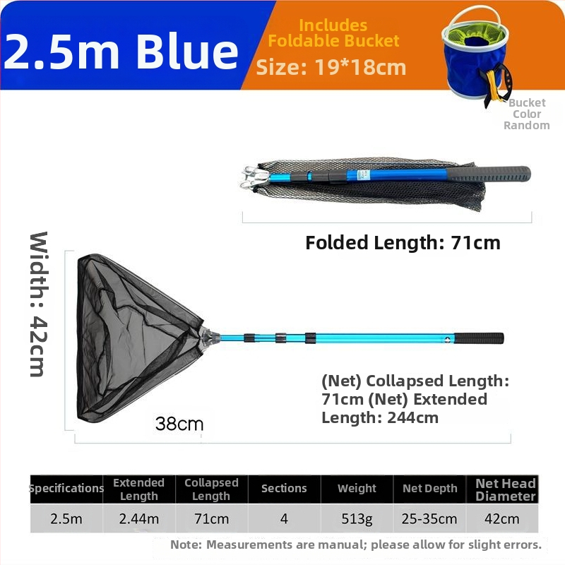 Αλουμινενιο κραμα τετρατμηματικό υπερφορητό τηλεσκοπικό πτυσσόμενο ψαρευτικό δίχτυ με πυκνό πλέγμα