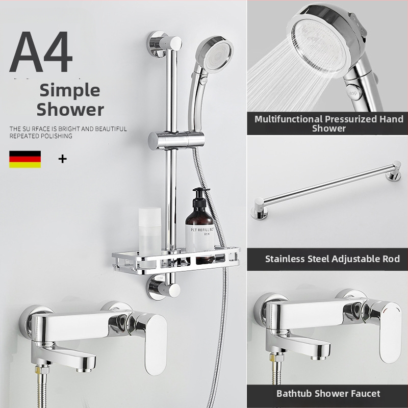 Εντοιχισμένος χάλκινος ντους μίκτης με κεραμική βαλβίδα, λειτουργία ανύψωσης