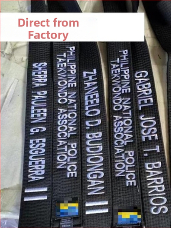 Centură Taekwondo pentru adulți cu nume brodat și gravură – țesătură din bumbac 85% cu căptușeală din amestec de in 85% – potrivită pentru Taekwondo