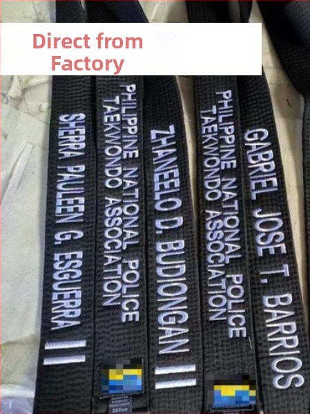 Centură Taekwondo pentru adulți cu nume brodat și gravură – țesătură din bumbac 85% cu căptușeală din amestec de in 85% – potrivită pentru Taekwondo