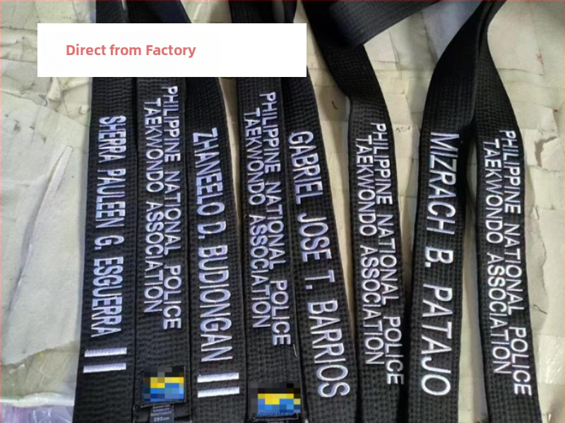 Centură Taekwondo pentru adulți cu nume brodat și gravură – țesătură din bumbac 85% cu căptușeală din amestec de in 85% – potrivită pentru Taekwondo