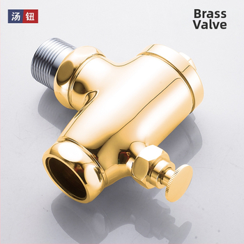 Zabudovaná do steny skrytá splachovacia vaňa pre klozet na klekanie, 1-palcový ručný oneskorený splach, pedálny spínač, model 311B, meď