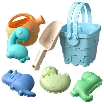 Σετ παραλίας από σιλικόνη με φτυάρι και κουβά – εκπαιδευτικό, παιχνίδι με άμμο και νερό, κατάλληλο για παιδιά 4–6 ετών.