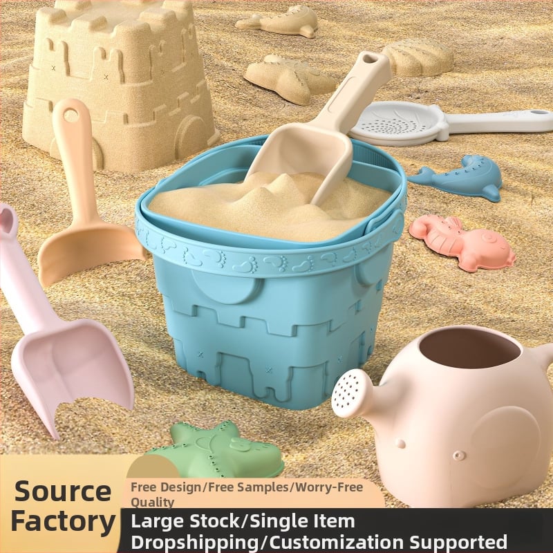 Σετ παραλίας από σιλικόνη με φτυάρι και κουβά – εκπαιδευτικό, παιχνίδι με άμμο και νερό, κατάλληλο για παιδιά 4–6 ετών.