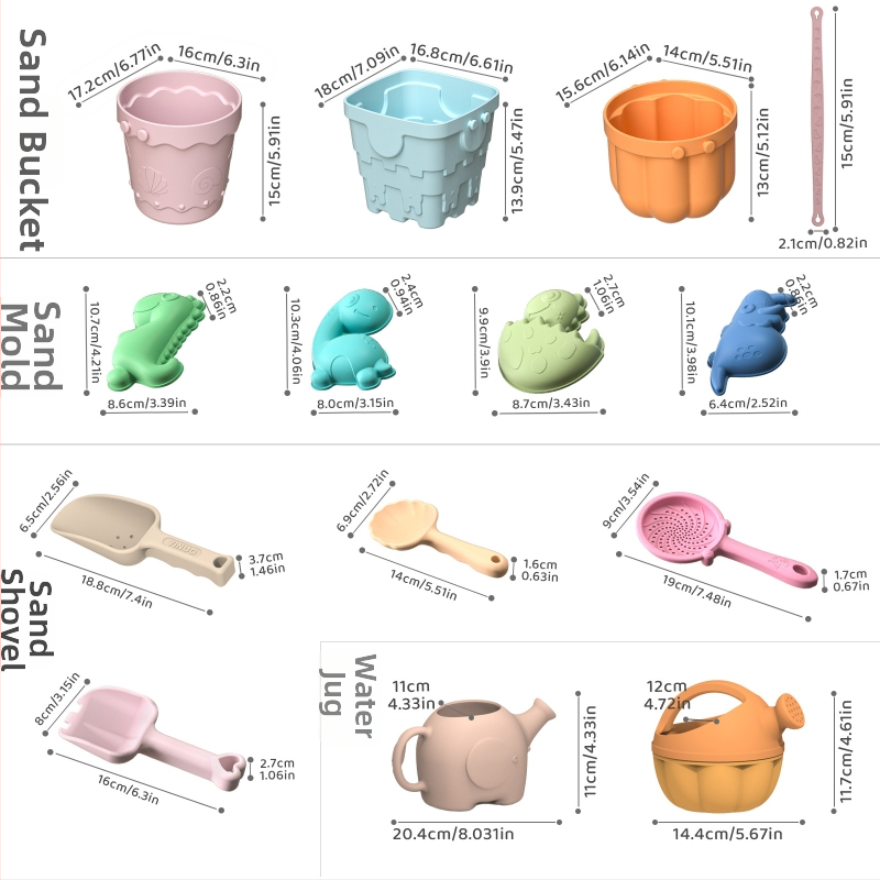 Σετ παραλίας από σιλικόνη με φτυάρι και κουβά – εκπαιδευτικό, παιχνίδι με άμμο και νερό, κατάλληλο για παιδιά 4–6 ετών.