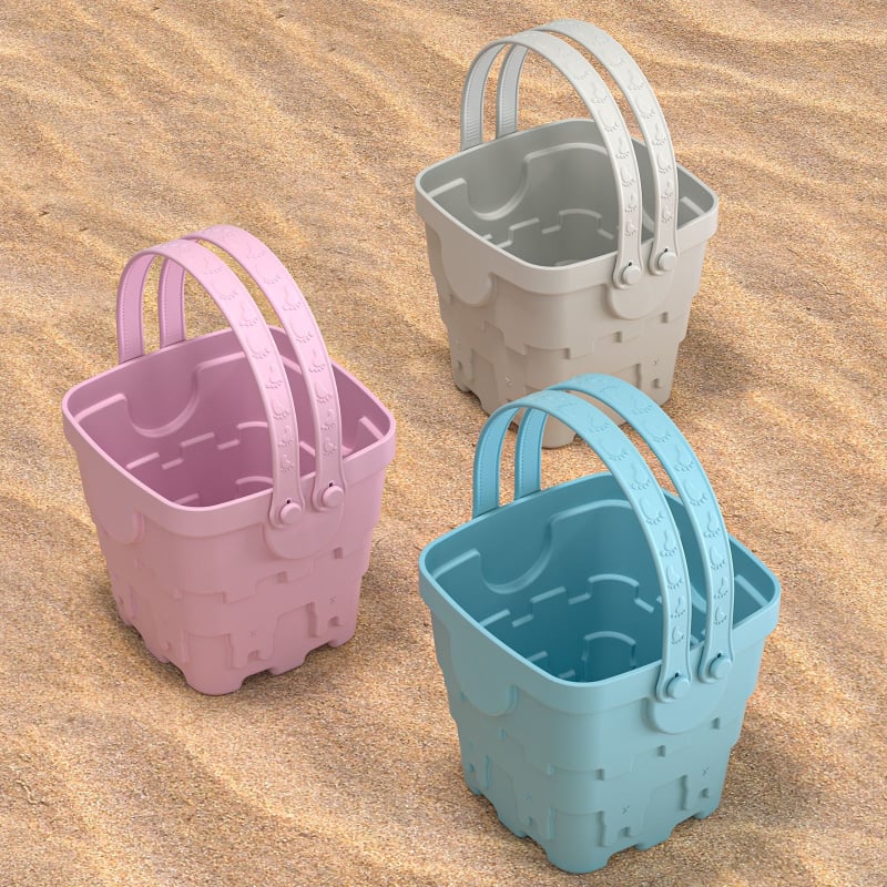 Σετ παραλίας από σιλικόνη με φτυάρι και κουβά – εκπαιδευτικό, παιχνίδι με άμμο και νερό, κατάλληλο για παιδιά 4–6 ετών.