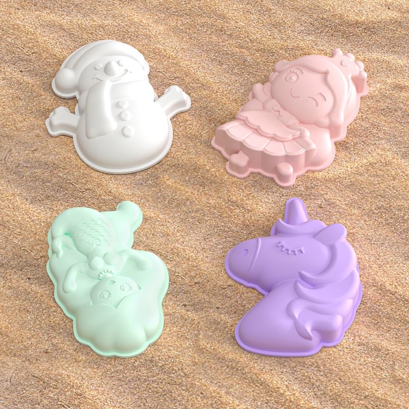 Σετ παραλίας από σιλικόνη με φτυάρι και κουβά – εκπαιδευτικό, παιχνίδι με άμμο και νερό, κατάλληλο για παιδιά 4–6 ετών.