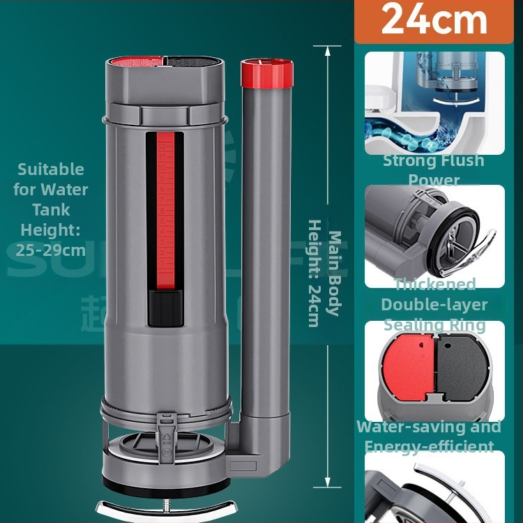 Βαλβίδα πλήρωσης δεξαμενής τουαλέτας, γενική άνω βαλβίδα αποστράγγισης, ABS, χειροκίνητος έλεγχος flush, αποστράγγιση σε δάπεδο