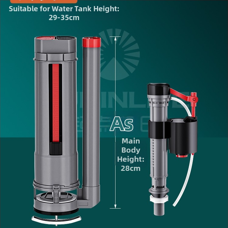 Βαλβίδα πλήρωσης δεξαμενής τουαλέτας, γενική άνω βαλβίδα αποστράγγισης, ABS, χειροκίνητος έλεγχος flush, αποστράγγιση σε δάπεδο