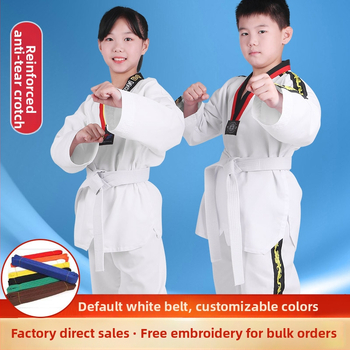 Îmbrăcăminte Taekwondo pentru copii și adulți, amestec bumbac-poliester, moale și respirabil, mâneci lungi și scurte, pentru începători și competiții