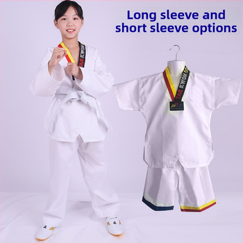 Îmbrăcăminte Taekwondo pentru copii și adulți, amestec bumbac-poliester, moale și respirabil, mâneci lungi și scurte, pentru începători și competiții