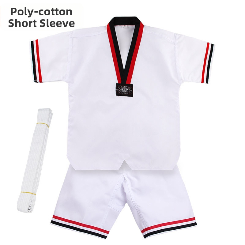 Îmbrăcăminte Taekwondo pentru copii și adulți, amestec bumbac-poliester, moale și respirabil, mâneci lungi și scurte, pentru începători și competiții