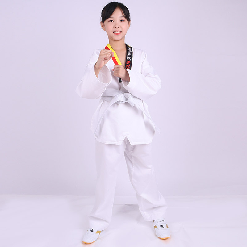 Îmbrăcăminte Taekwondo pentru copii și adulți, amestec bumbac-poliester, moale și respirabil, mâneci lungi și scurte, pentru începători și competiții